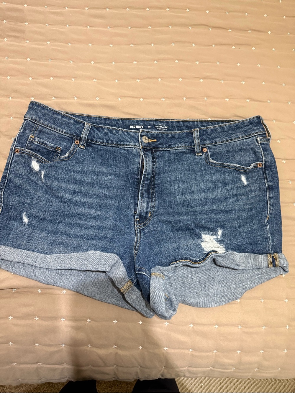 Old Navy Size 20 High Rise OG Straight Distressed Denim Shorts